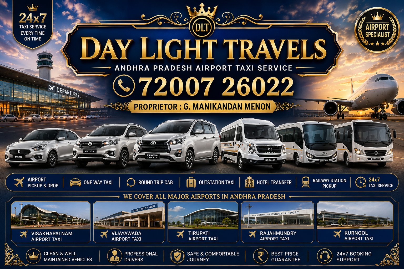 Day Light Travels Andhra Pradesh Taxi Service