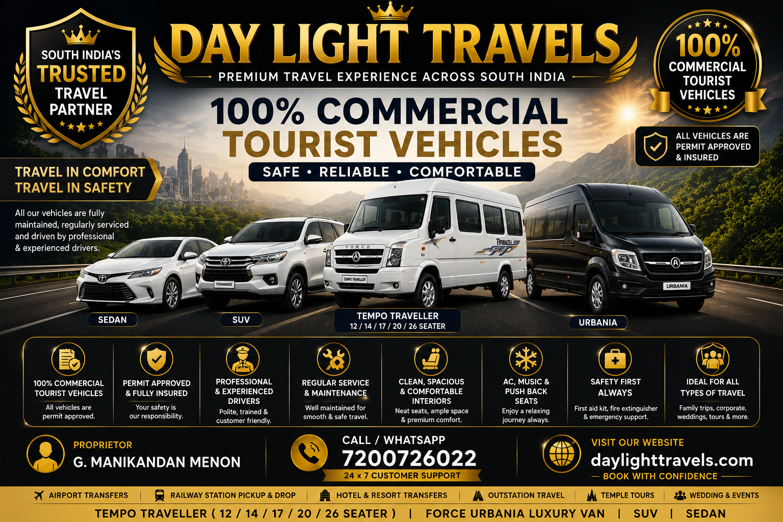 Commercial Tourist Vehicles South India