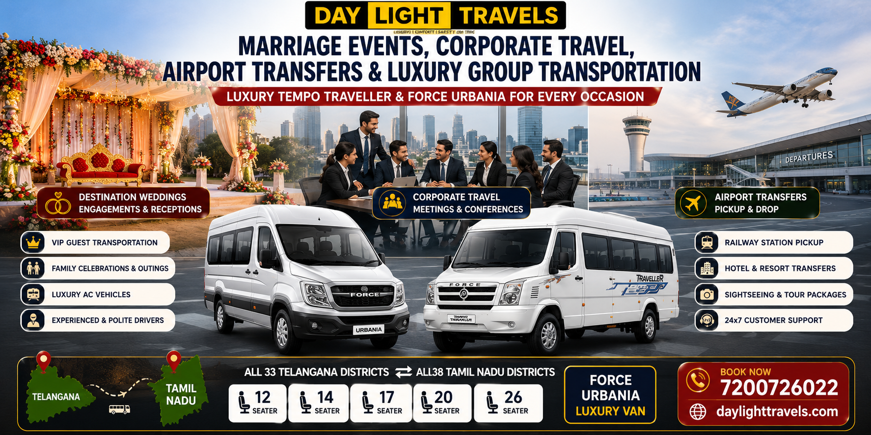 Wedding Corporate Tempo Traveller Tamil Nadu