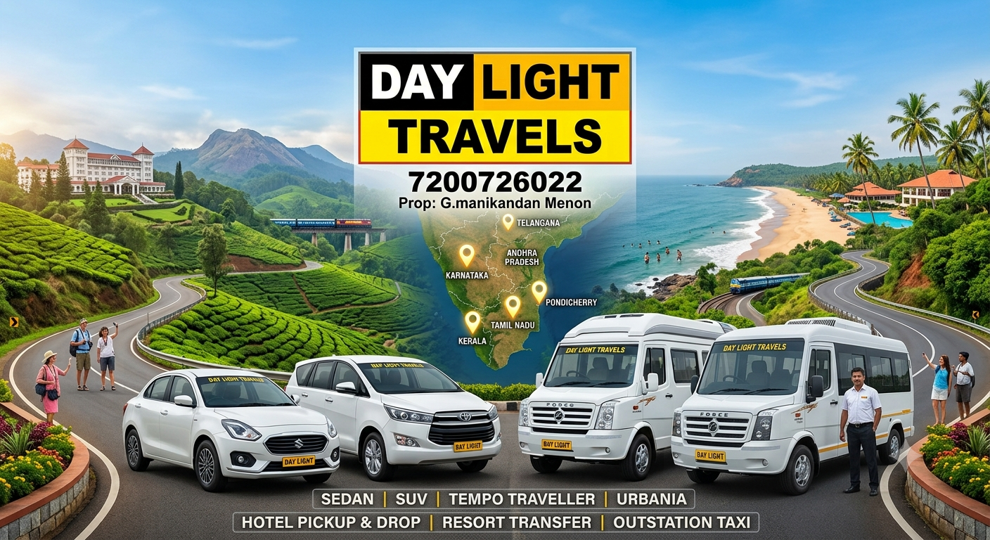 South India Hotels Resort Residence Taxi Service Map